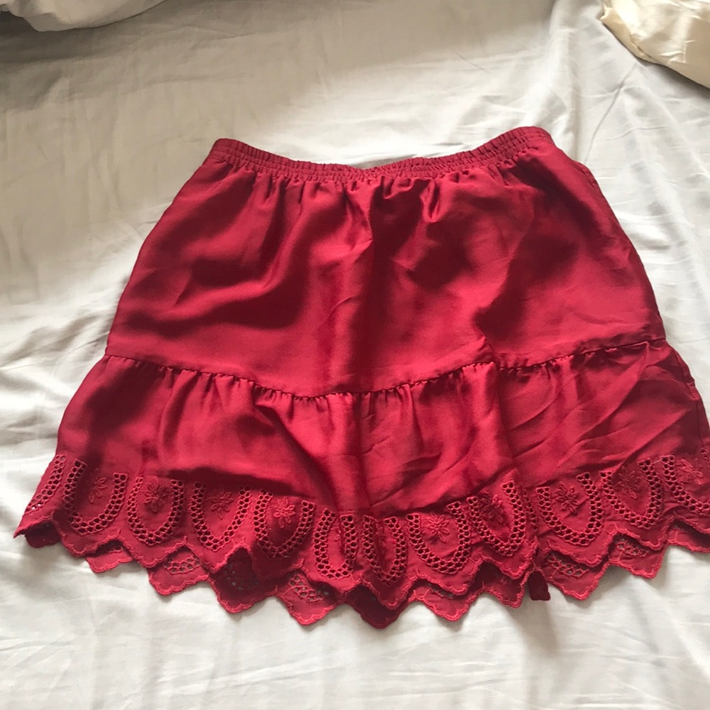 Madewell burgundy mini Skirt